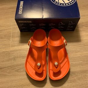 red birkenstock gizeh eva